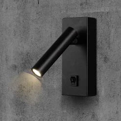 Lampe Murale 2W avec Interrupteur Noir - Blanc Neutre 4000K - 5500K - SILAMP
