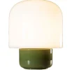 Lampe Niu blanc kaki verre 25x25x32cm