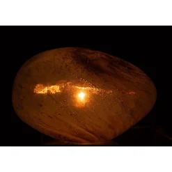 Lampe ovale en verre marron 40x31.5x26.5 cm