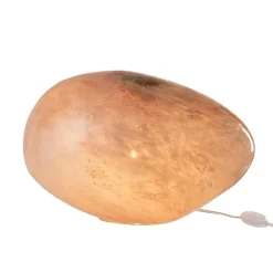 Lampe ovale en verre rose 40x30x24 cm