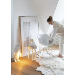 Lampe pingouin en résine Blanc 18,5x18,5x35cm