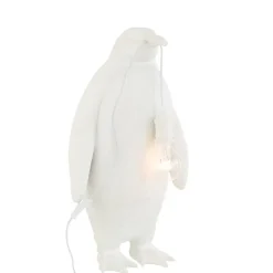 Lampe pingouin en résine Blanc 32,5x31x59cm