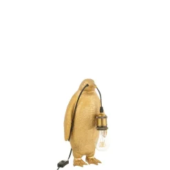 Lampe pingouin en résine Or 18,5x18,5x35cm