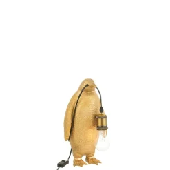 Lampe pingouin en résine Or 18,5x18,5x35cm