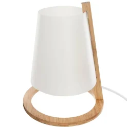 Lampe Pita - bambou et blanc H26 cm - Atmosphera
