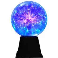 Lampe Plasma Magique Lampe Plasma 6" Bleu Sensible au Toucher et au Son Lumière