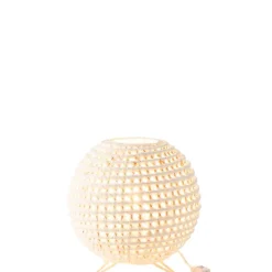 Lampe ronde en métal torsadé blanc 35.5x35.5x42 cm