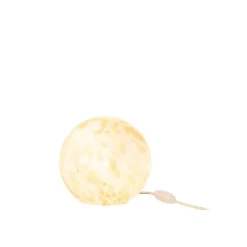 Lampe ronde en verre beige 20x20x18 cm