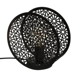Lampe ronde "Lonzo" - métal - noir D22 cm - Atmosphera