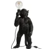 Lampe singe à poser en résine noir 26.5x24.5x51.5 cm