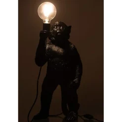 Lampe singe à poser en résine noir 26.5x24.5x51.5 cm