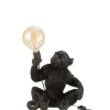 Lampe singe à poser en résine noir 32x28x33 cm