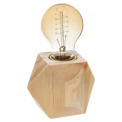 Lampe socle Bahia - bois H8 cm - Atmosphera