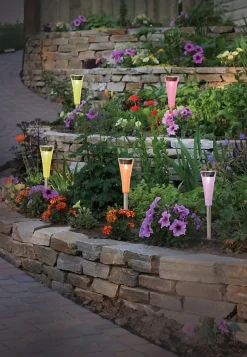 Lampe solaire à LED 'MULTI' (set de 5) , pour l'extérieur, piquet de terre en métal et plastique , multicolore, avec LED intégrée