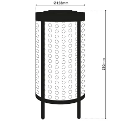 Lampe solaire à LED 'Patti' Lampe de table d'extérieur en métal et plastique noir et naturel, avec LED fixe intégrée
