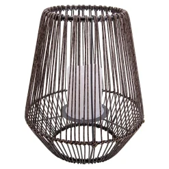 Lampe solaire à LED 'PLASTO' D: 26 cm Décoration extérieure en métal et plastique brun