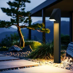 Lampe solaire de jardin à LED IP65 500 lm avec mât et capteur crépusculaire - 3000K