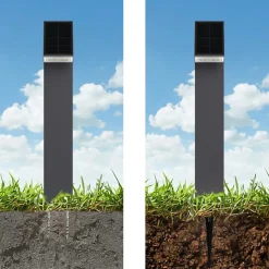 Lampe solaire de jardin à LED IP65 500 lm avec mât et capteur crépusculaire - 3000K