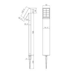 Lampe solaire de jardin à LED IP65 500 lm avec mât et capteur crépusculaire - 3000K