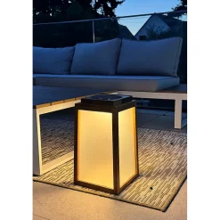 Lampe solaire design AURA SOLAIRE - Bois & Verre - USB rechargeable - 2 couleurs - 3 intensités