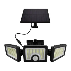 Lampe Solaire d'Extérieur 3 Têtes IP65 avec Détecteur de Mouvement - Blanc Froid 6000K - 8000K - SILAMP
