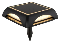 Lampe solaire fonte d'aluminium noir mat, LED