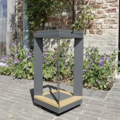 Lampe solaire LED en aluminium Anthracite PIANA