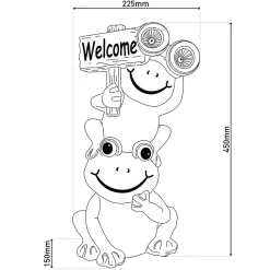 Lampe solaire LED Grenouille terrasse jardin plastique vert extérieur hauteur 45cm LED fixes