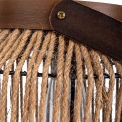 Lampe solaire LED 'KORBINIAN' Décoration pour l'extérieur en métal, plastique et cordon naturel, avec LEDs fixes.