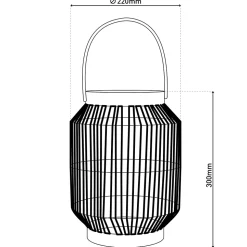 Lampe solaire LED 'KORBINIAN' Décoration pour l'extérieur en métal, plastique et cordon naturel, avec LEDs fixes.