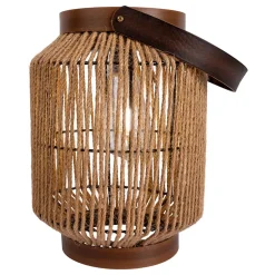 Lampe solaire LED 'KORBINIAN' Décoration pour l'extérieur en métal, plastique et cordon naturel, avec LEDs fixes.