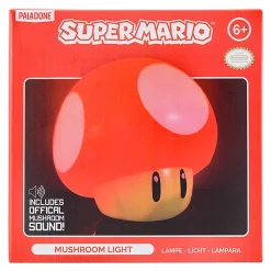 Lampe Super Mario rouge, veilleuse décorative champignon 3D et sons, l.12,5 x H.12 cm sans fil, Paladone