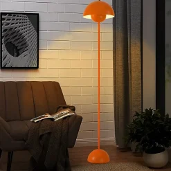 Lampe sur Pied au Design Nordique Classique Doré avec Abat-jour et Base Parabolique Douille E27 pour Salon Salle à Manger Chambre.