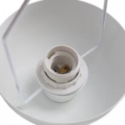 Lampe sur Pied au Design Nordique Blanc Classique avec Abat-Jour et Base Parabolique Douille E27 pour Salon Salle à Manger Chambre
