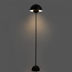 Lampe sur Pied au Design Nordique Classique Noir avec Abat-jour et Base Parabolique Douille E27 pour Salon Salle à Manger Chambre