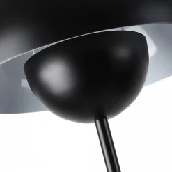 Lampe sur Pied au Design Nordique Classique Noir avec Abat-jour et Base Parabolique Douille E27 pour Salon Salle à Manger Chambre