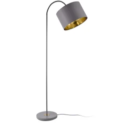 Lampe Sur Pied Design Lampadaire Moderne Stylé Abat-jour Inclinable Métal Textile E27 173 Cm Gris lux.pro