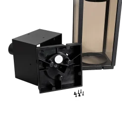 Lampe sur pied d'extérieur noire avec verre fumé 40 cm IP44 - Charlois