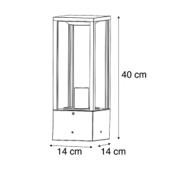 Lampe sur pied d'extérieur intelligente noire 40 cm avec WiFi ST64 - Charlois