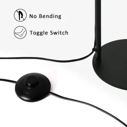 Lampe sur pied en bois et rotin avec abat-jour en bambou Ylva interrupteur au pied et design moderne pour salon ou cuisine E27