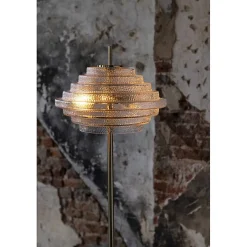 Lampe sur pied en verre et métal doré 36x36x154 cm