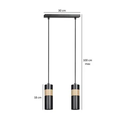 Lampe suspendue AKARI 2 BLACK, Emibig Lighting, Fabriqué en EU