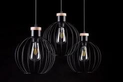 Lampe suspendue BARBADO 3 BLACK, Emibig Lighting, Fabriqué en EU