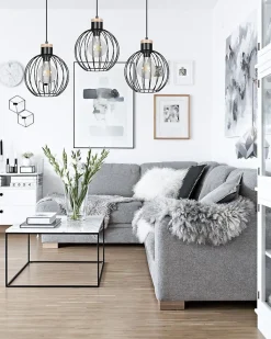 Lampe suspendue BARBADO 3 BLACK, Emibig Lighting, Fabriqué en EU