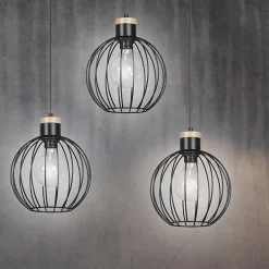 Lampe suspendue BARBADO 3 BLACK, Emibig Lighting, Fabriqué en EU