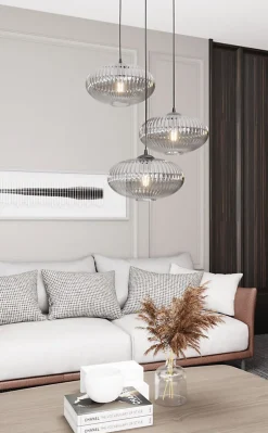 Lampe suspendue COCO 3 BL PREM GRAFIT , Emibig Lighting, Fabriqué en EU