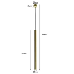 Lampe suspendue de plafond Light Prestige Lungo dorée 1 x G9 1 pc.