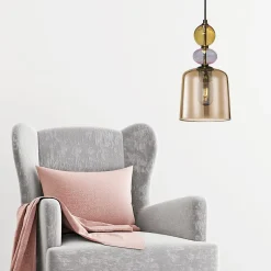 Lampe suspendue de plafond ambrée Light Prestige Tropea 1 x E27 1 pc.