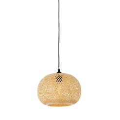 Lampe suspendue d'extérieur orientale en bambou 3 lumières IP44 - Rafael