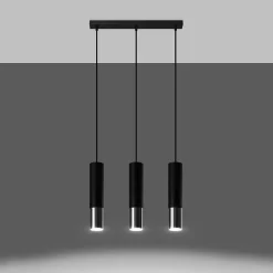 Lampe suspendue en acier 3 ampoules 4000K - 45x6x90cm Sollux
